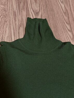 Charter Club Wool Moss Green Turtleneck Size L